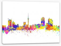 Auckland skyline watercolour Stretched Canvas 71256790