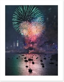 Sydney harbour fireworks Art Print 71297719