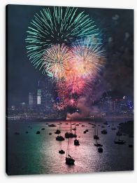 Sydney harbour fireworks Stretched Canvas 71297719