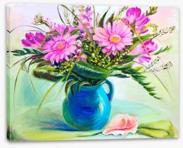 Pink gerberas in vase Stretched Canvas 71478008