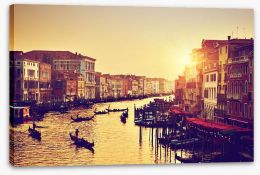 Golden sunset on Grand Canal Stretched Canvas 71655132