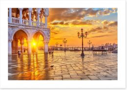 Sunrise over San Marco piazza Art Print 71800886