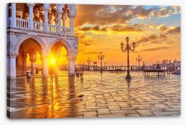 Sunrise over San Marco piazza Stretched Canvas 71800886