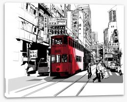 Hong Kong tramway Stretched Canvas 71865590