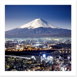 Mount Fuji cityscape Art Print 72049437