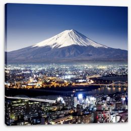 Mount Fuji cityscape Stretched Canvas 72049437