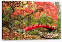 Red bridge in Autumn Stretched Canvas 72372777