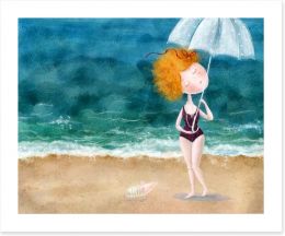 Raindrops on the beach Art Print 72789150
