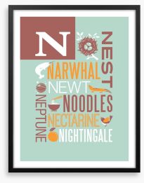 Alphabet and Numbers Framed Art Print 72880775