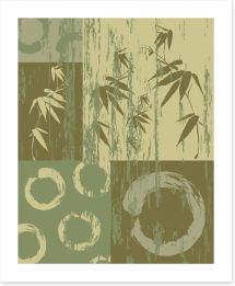 Zen circle and bamboo green Art Print 72942702