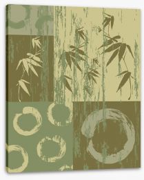Zen circle and bamboo green Stretched Canvas 72942702