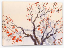 Red budding tree Stretched Canvas 73457227