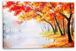 Autumn lake reflections Stretched Canvas 73580778