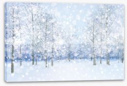 Soft snow falling Stretched Canvas 73842234