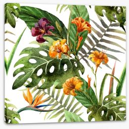 Tropical orchid leaves Stretched Canvas 74294346