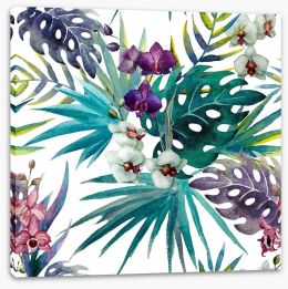 Orchid hibiscus leaves Stretched Canvas 74294366
