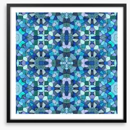 Ocean blues mosaic Framed Art Print 75333980