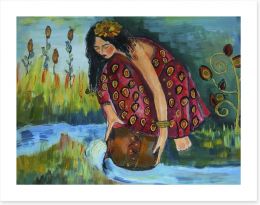 Girl by the river Art Print 75384814