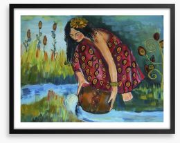 Girl by the river Framed Art Print 75384814
