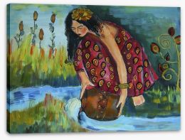 Girl by the river Stretched Canvas 75384814