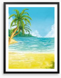 Green shore paradise Framed Art Print 75577011