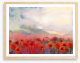 Poppies in the mist Framed Art Print 76007480