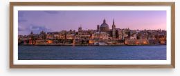 Valetta at dusk panoramic Framed Art Print 76386654