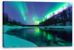 Aurora borealis winter lights Stretched Canvas 77362054