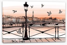 Sunset over the Seine Stretched Canvas 77436218