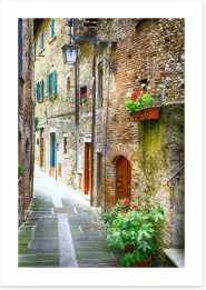 Through the medieval alley, Italy Art Print 77892034