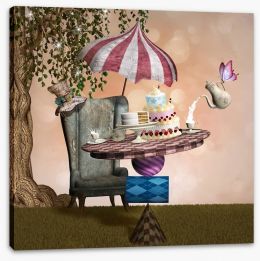 Wonderland tea party Stretched Canvas 77897390