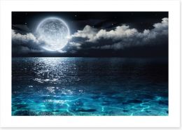 Moonshine seascape Art Print 78125119