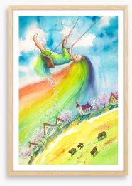 Swing a rainbow Framed Art Print 78277079