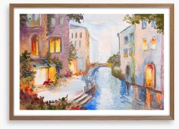 Evening on the Venice canal Framed Art Print 79670018