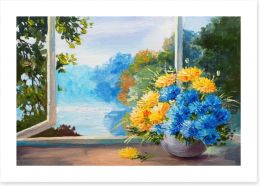 Bouquet by the window Art Print 79670032