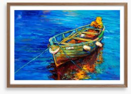 Bobbing in the sea Framed Art Print 80061614
