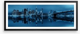 Downtown blues panorama Framed Art Print 80219201