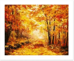 Golden autumn forest Art Print 80917211
