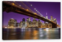 Manhattan under a purple sky Stretched Canvas 81069964