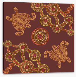 Swimming turtles Stretched Canvas 81477336