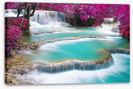 Turquoise Kuang Si waterfalls Stretched Canvas 81777751