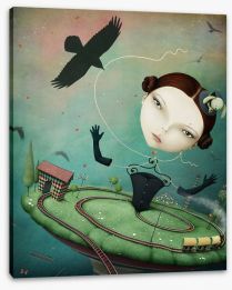 The girl with a train Stretched Canvas 81919584
