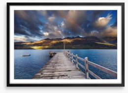 Lake Wakatipu pier Framed Art Print 81945130
