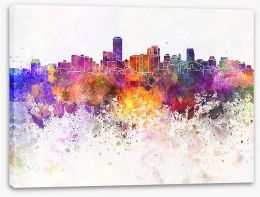 Adelaide skyline watercolour Stretched Canvas 82849108
