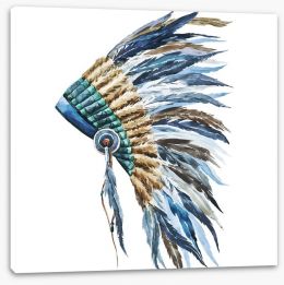 Blue native headdress Stretched Canvas 83500326