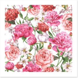 Peonies and Roses Art Print 83556695