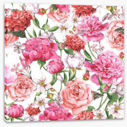 Peonies and Roses Stretched Canvas 83556695