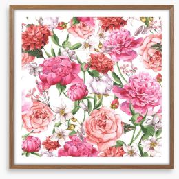Peonies and Roses Framed Art Print 83556695