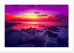 Purple sunset over the sea Art Print 83690191