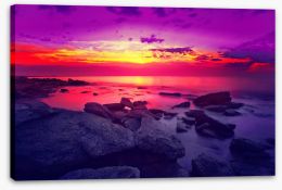 Purple sunset over the sea Stretched Canvas 83690191